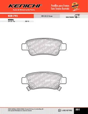 [SUBARU FORESTER 02- TRAS. SEMIMETALICA] MF-901 PASTILLAS